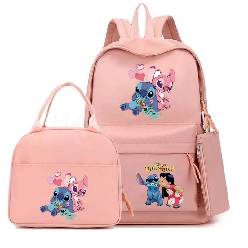 

Fashion Backpack Sets Lilo And Stitch Students School Bags Girls Boys Children's Schoolbag Mochilas Teenage Bookbag Lunch Bag