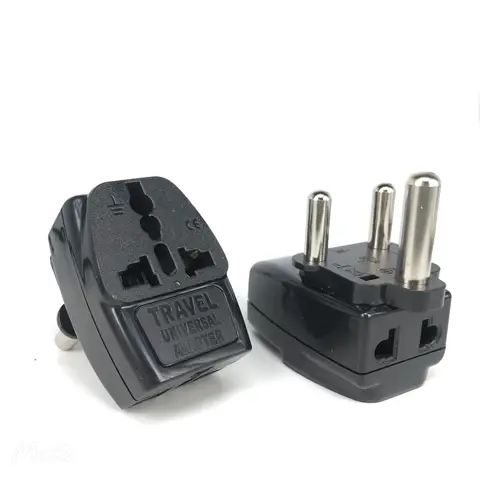2 en 1 Tipo M Grande 15 amperios BS 546, 2 puertos Multi Outlet Color negro 1 A 3 Enchufe UE AU EE. UU. 16A Adaptador de viaje de Sudáfrica 250V 16A