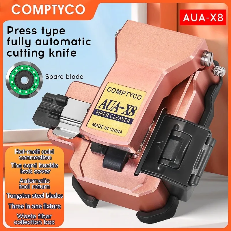 

AUA-X8 High Precision Automatic Fiber Cleaver Cable Cutting COMPTYCO FTTT Fiber Optic Knife Tools Cold Welding and Hot Melting