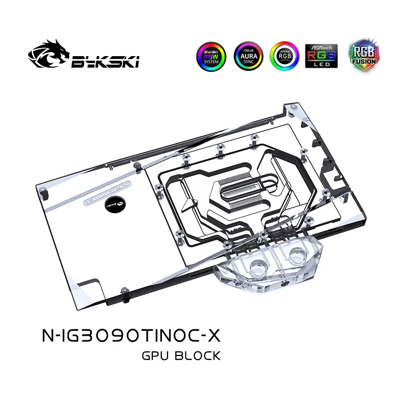 Bykski N-IG3090TINOC-X GPU Water Block for IGame RTX3090Ti Neptune OC Video Card Cooled/with Backplane Copper Radiator Coolling