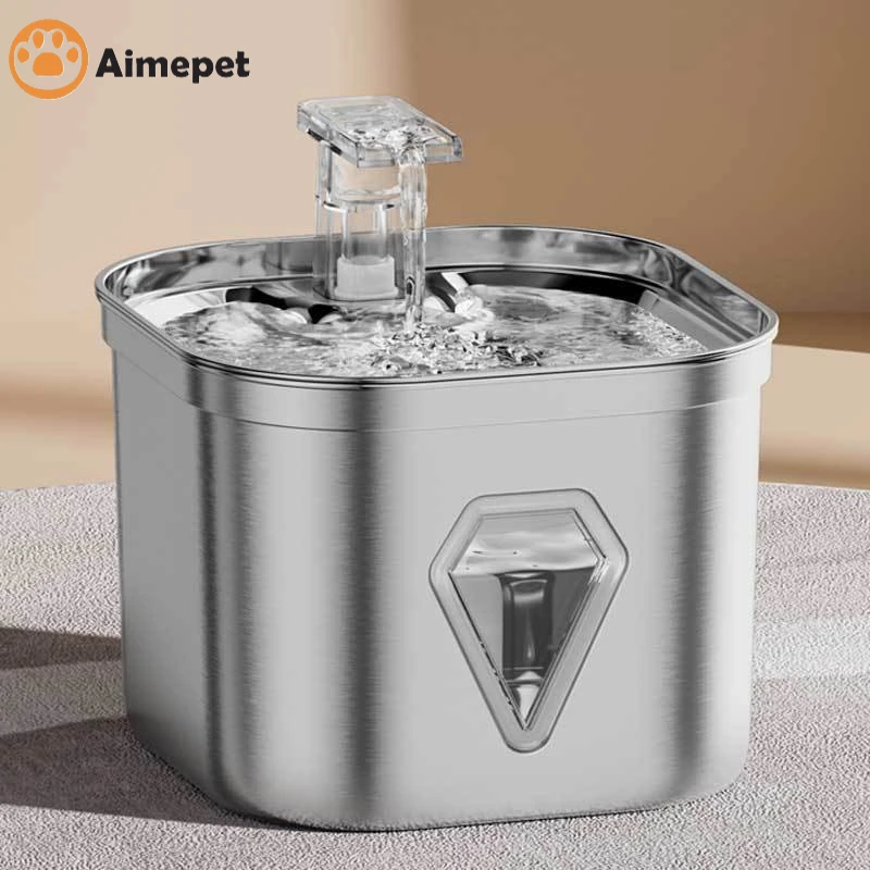 

Stainless Steel Cat Water Fountain 2.5L Automatic Dispenser Accessories for Cats Pet Water Drinking Fountain