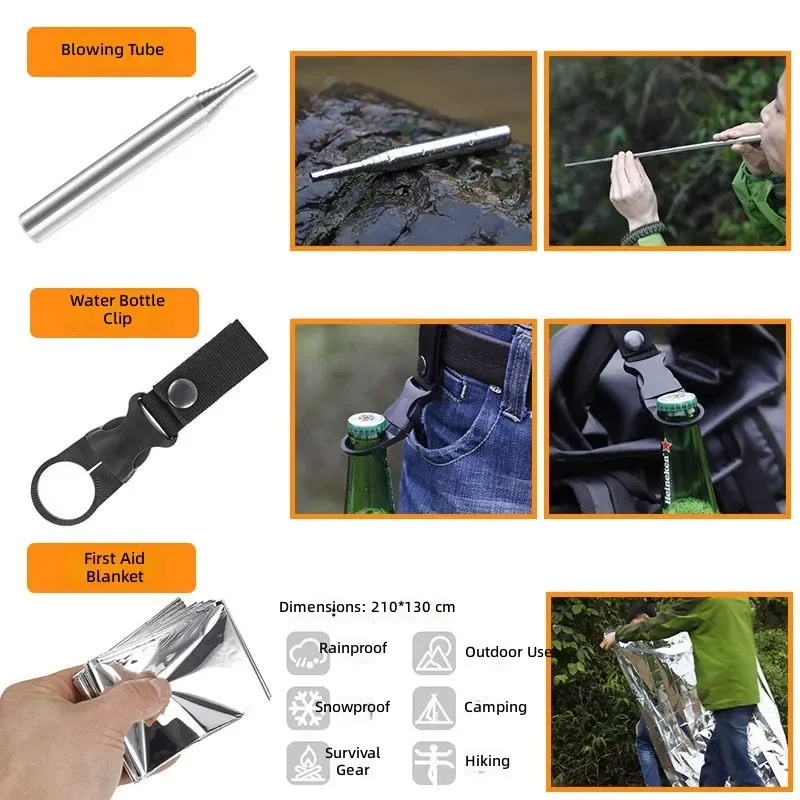 for Camping Outdoor Travel Multifunctional Tactical Equipment First Aid Survival Prevention Kit Survival