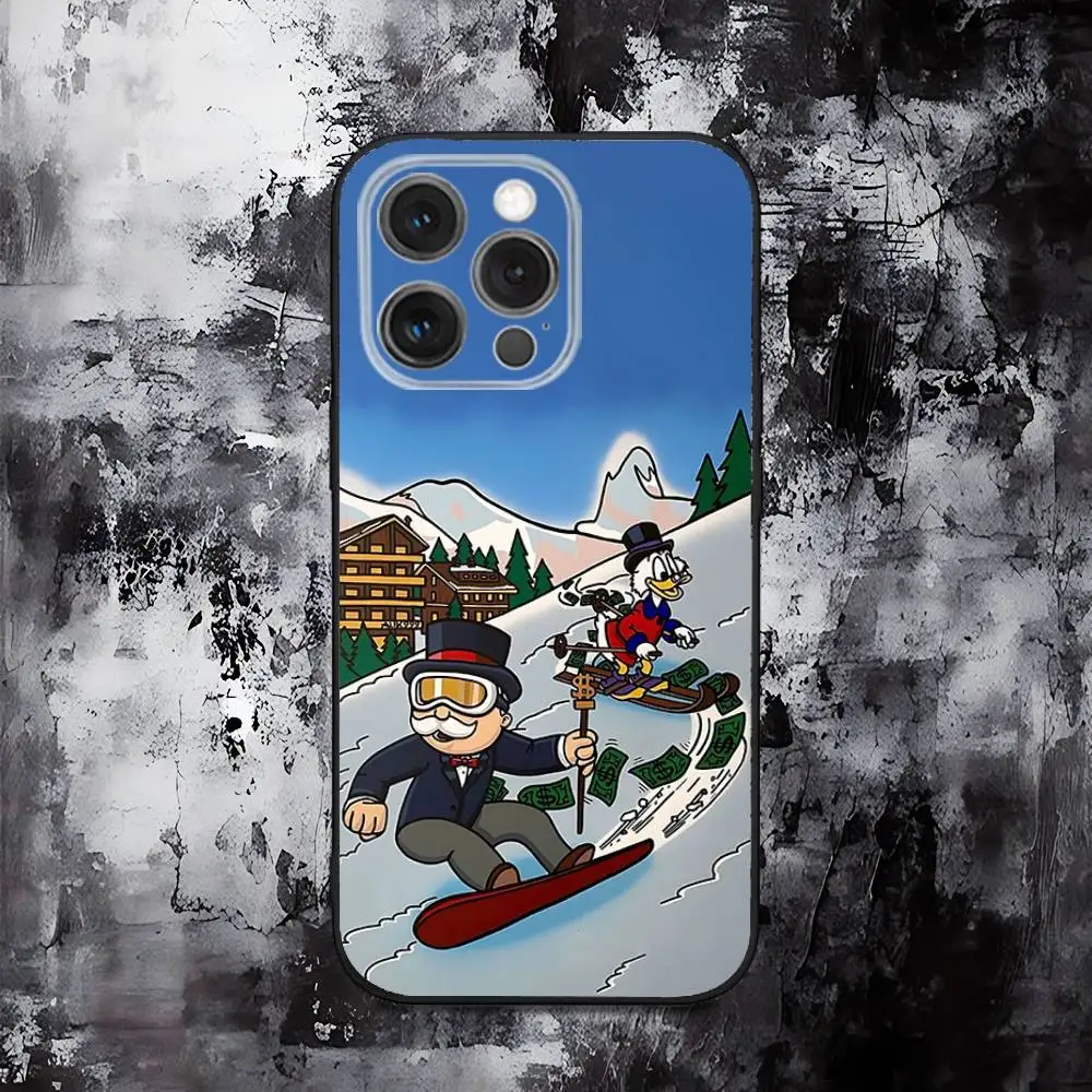 حافظة هاتف M-Monopoly Cash لهاتف iPhone 16,15,14,13,12,11,Pro,Max,Plus,X,XS,SE,E,Mini,Soft Silicone Black Case