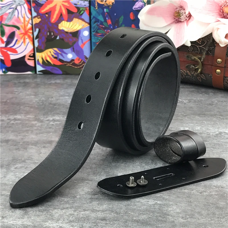 3,8 cm Top Geauine Ledergürtel ohne Schnalle Mann Gürtel Ceinture Homme Herren Ledergürtel ohne Schnallen für Männer 105-125cm sp05 – Detail 4