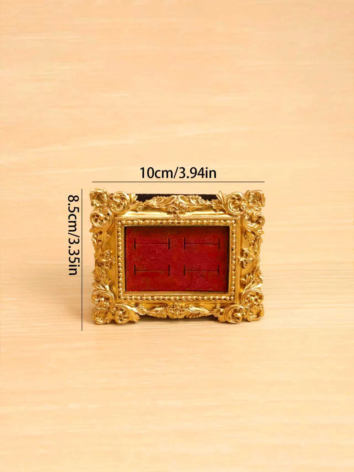 حامل عرض خاتم ذهبي عتيق، صينية حلق من جلد الغزال، تصميم باروكي، هدايا الزفاف وأعياد الميلاد، منظم مخملي لدعامة الخطوبة #6