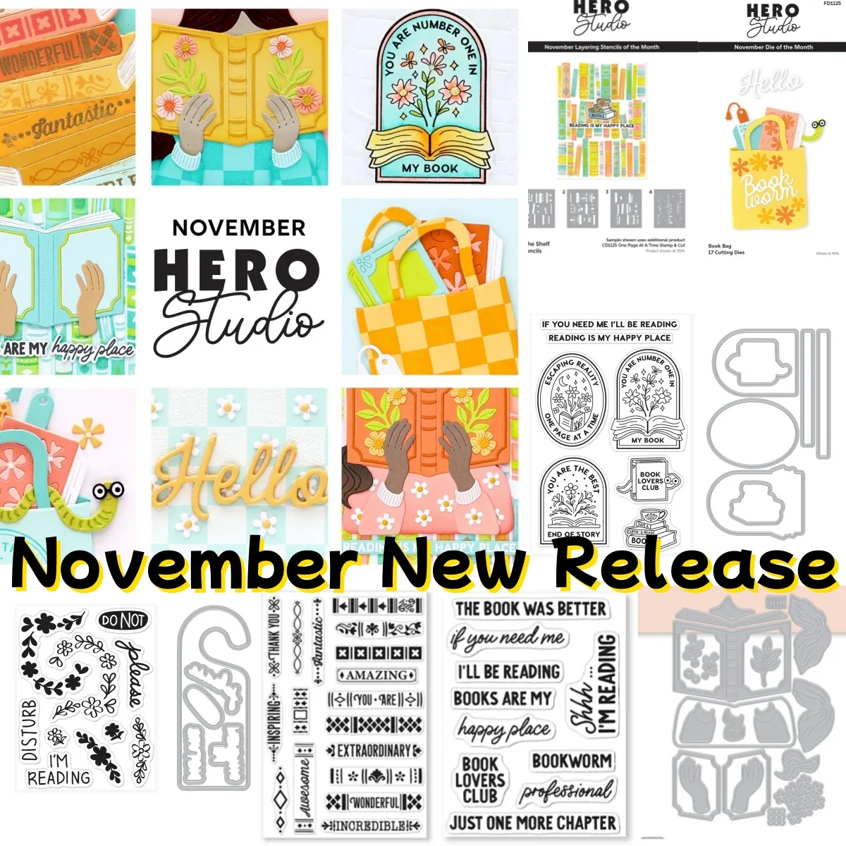 

November 2025 New Books Flower Bag Metal Cutting Dies Clear Stamps Stencil for DIY Scrapbook Craft Decoration Embossing Template