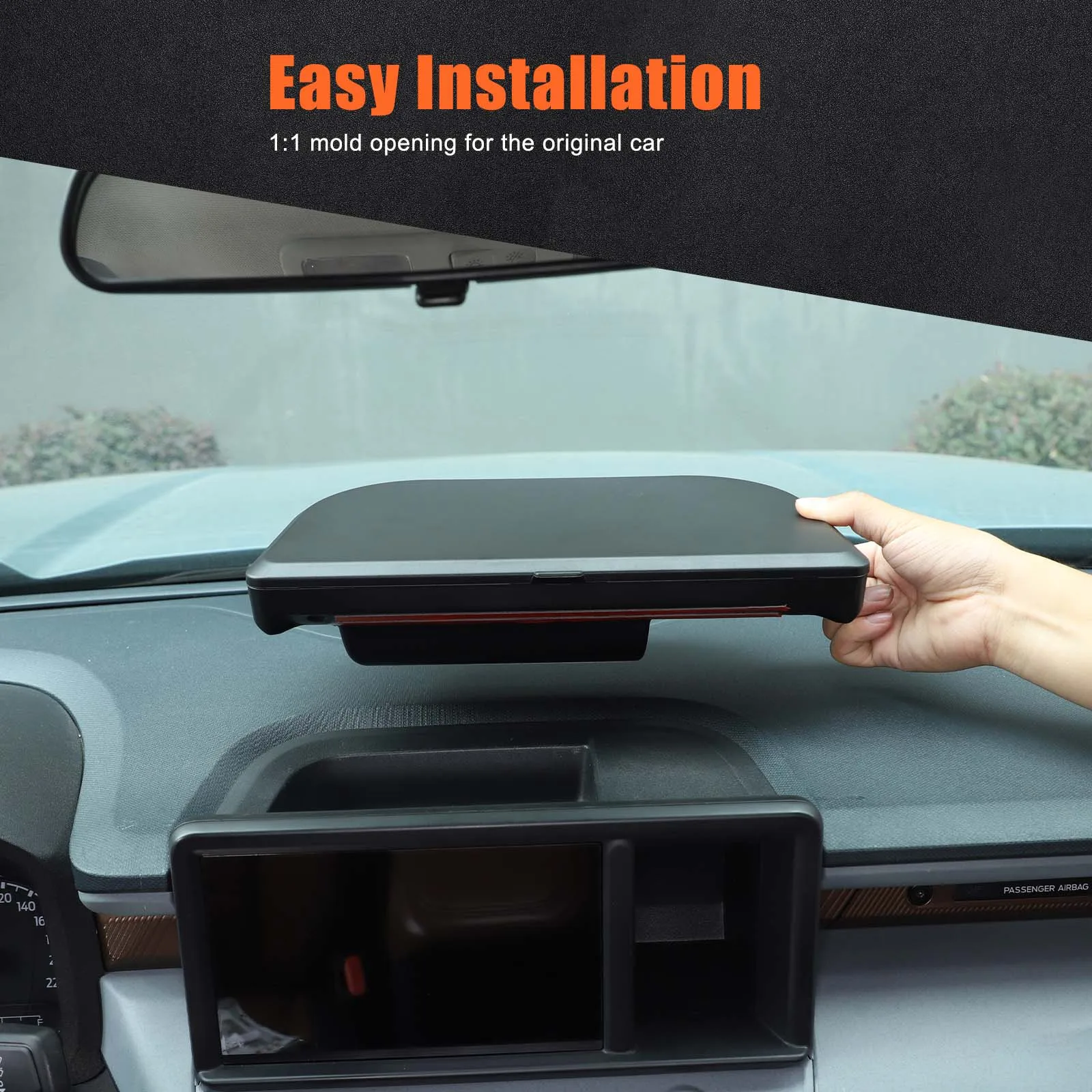 

1Pcs ABS black For Ford Maverick 2022+ car navigation screen rear storage box storage box car interior accessories