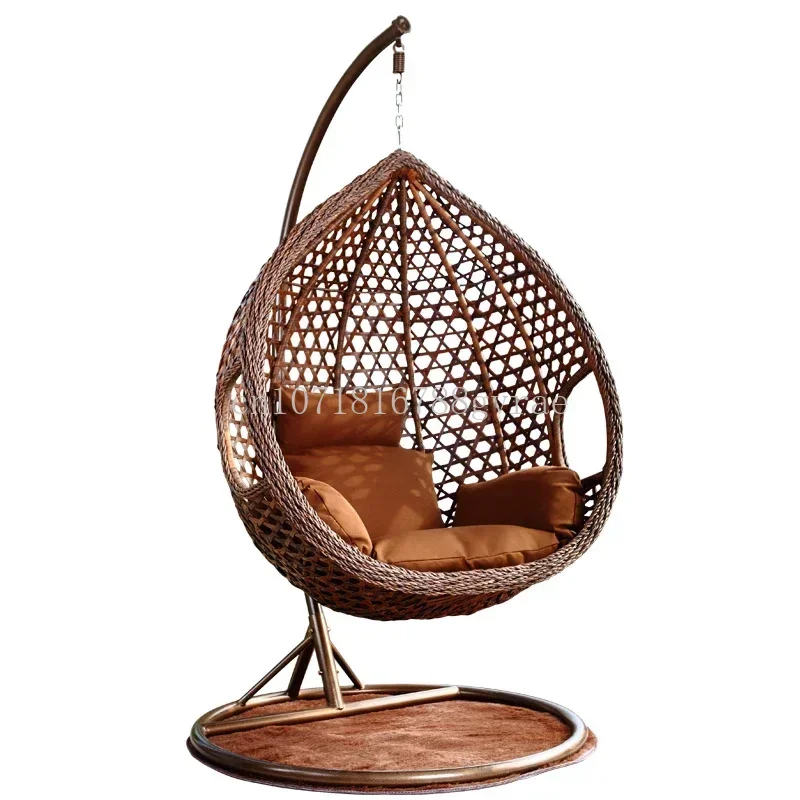 Rattan Metal Stand Patio Hanging Swing Egg Chair Double Seated Garden Outdoor Wicker Cocoon