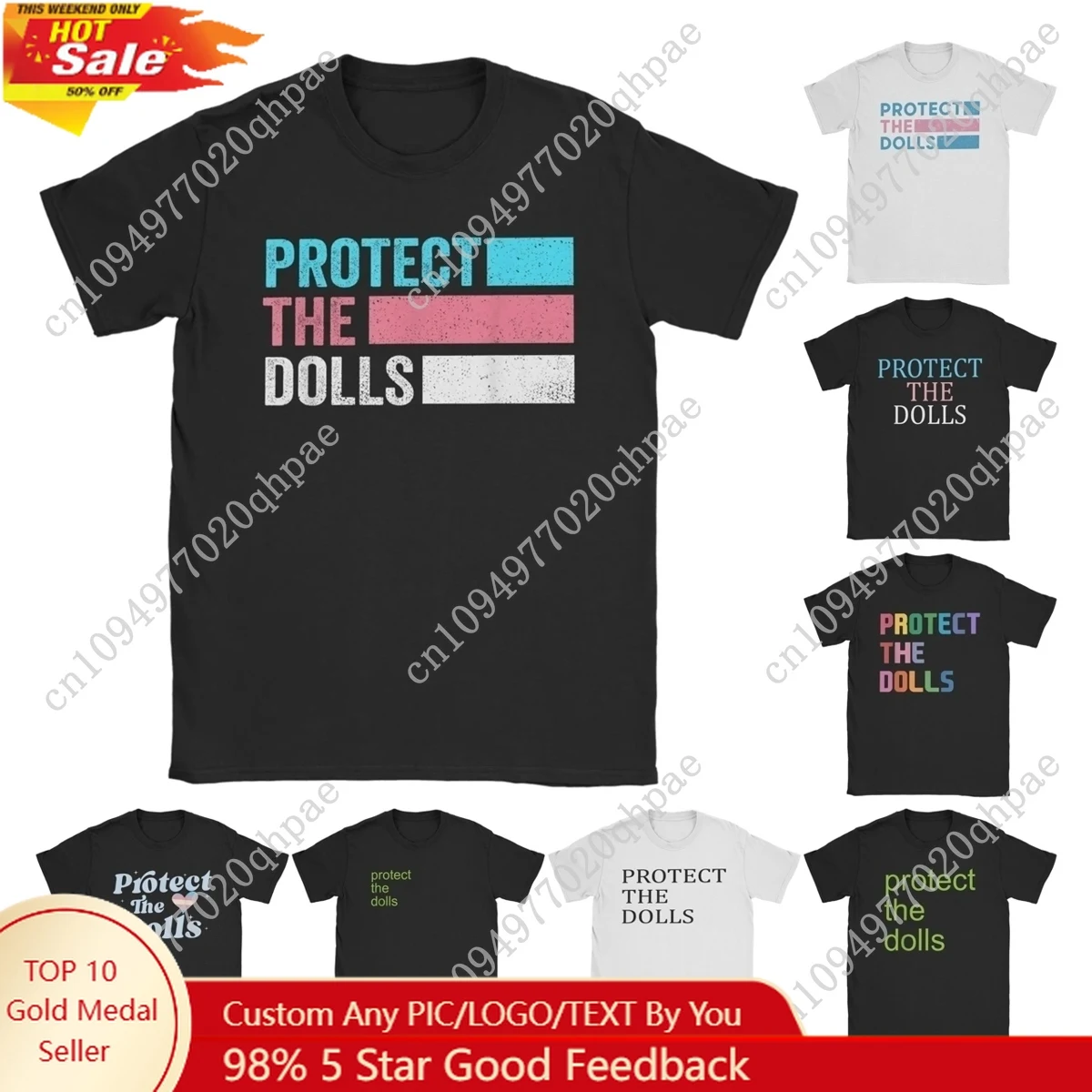 

Protect The Dolls Quote T-Shirt Men Trans Women Solidairity Awesome Cotton Tee Round Neck Short Sleeve T Shirt Plus Size Clothes