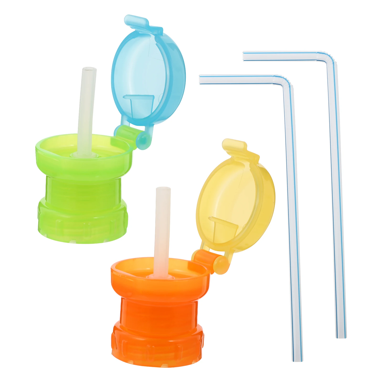 

2pcs Anti spill Baby Cup Lids Removable Washable Straw Plastic Safe Use Toddler Bottle Sippy Cap Water Bottles Hygienic Bite
