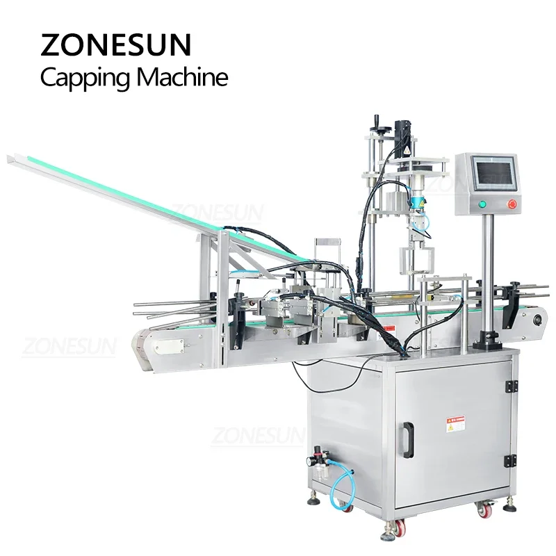 ZONESUN ZS-XG440F Tappatrice automatica per tappi Avvitatrice per bottiglie irregolari Macchina per la chiusura dei tappi a becco d'anatra a forma di ananas