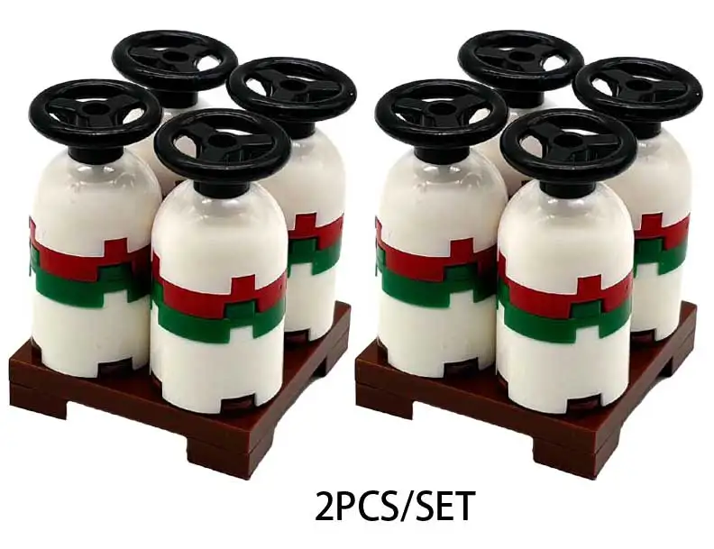 MOC Brandstof Gas Tank Bouwstenen Kit Wijnvaten Goederen Container Heftruck Bakstenen Speelgoed Jongens Cadeau