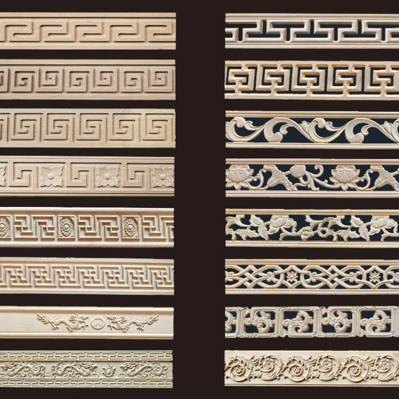 Calcomanías de pared decorativas de moldura de madera para muebles, artículos de decoración del hogar para sala de estar, apliques de esquina de madera, Floral Natural único