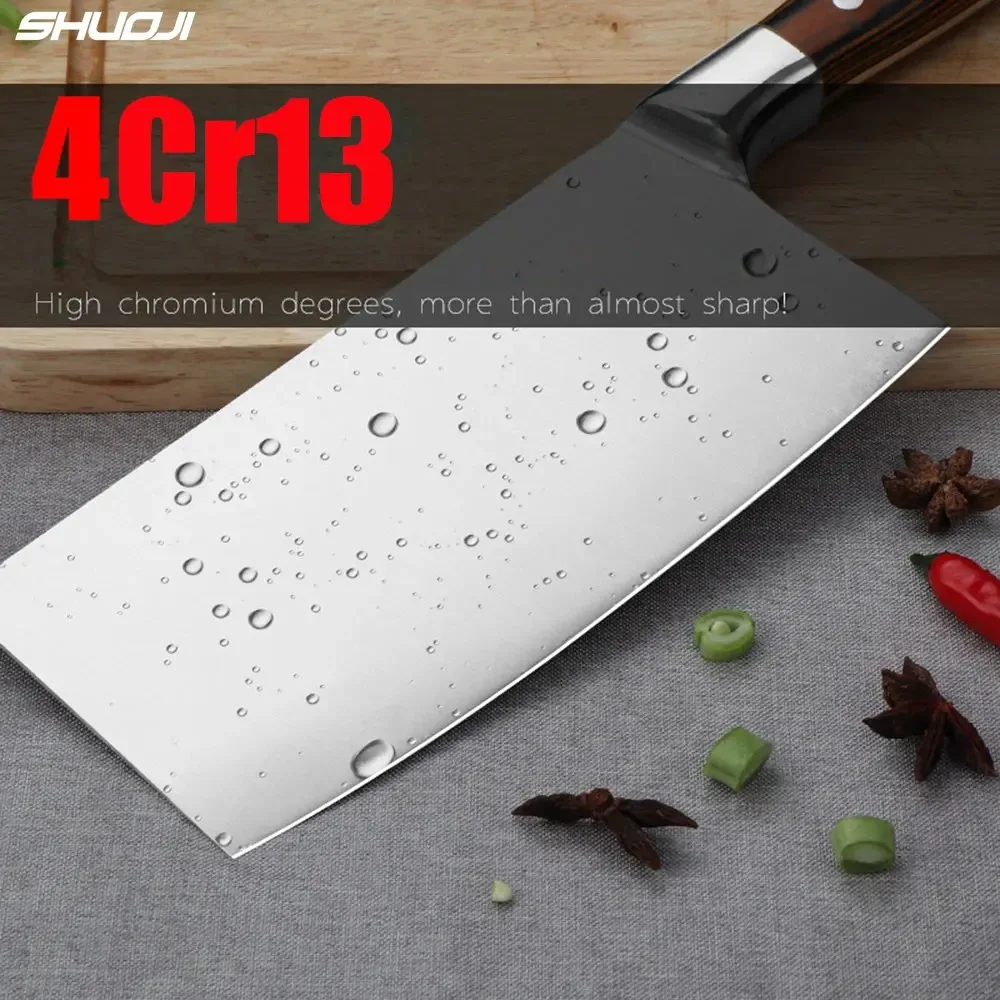 Slicing Cleaver 4Cr13 Super Sharp Blade Kitchen Chef Knives Chinese Forged Knife Multifunction Kitchen Chopping Knives RivetHand