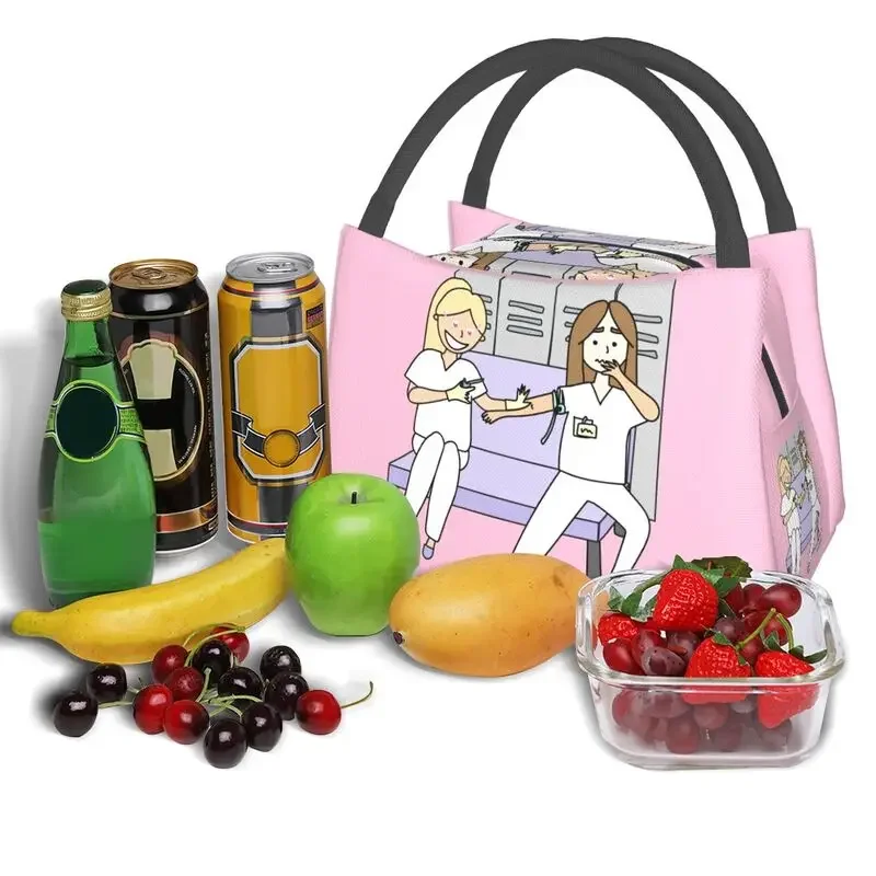 Enfermera En Apuros Nurse Medicine Resuable Lunch Boxes Women Multifunction Cooler Thermal Food Insulated Lunch Bag Container