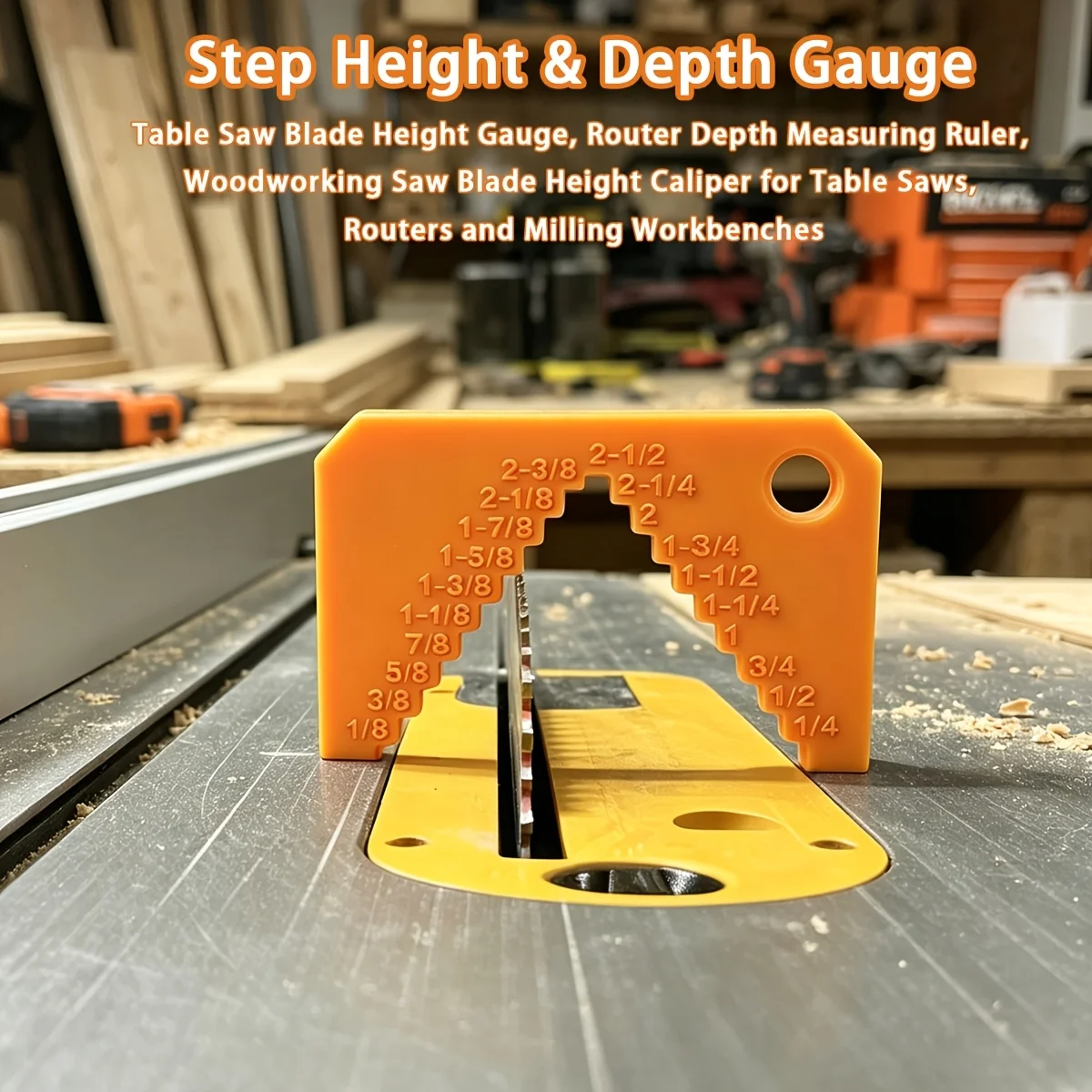 Woodworking Height Depth Gauge, Table Saw Blade & Router Bit Setting Ruler, Measuring Caliper for Trimmer Milling Router Table