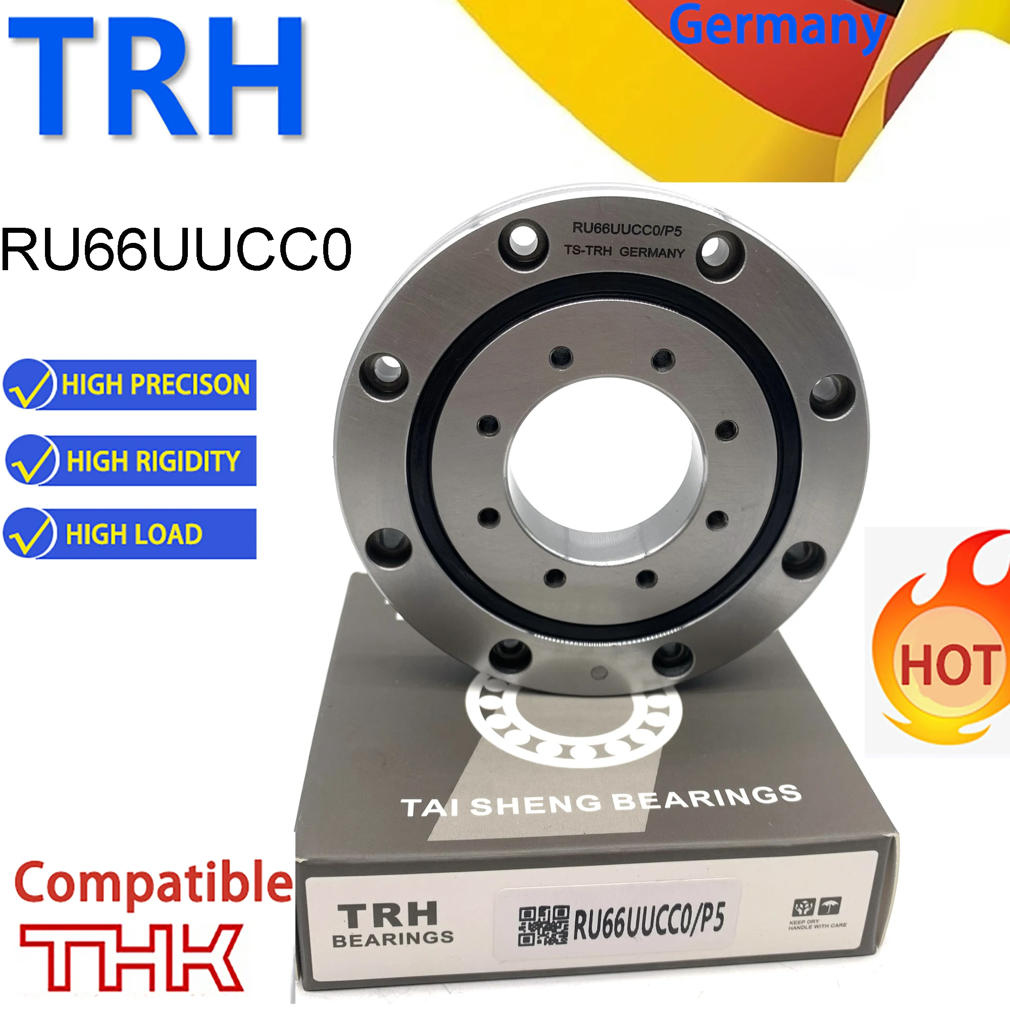 Original Germany TRH Cross Roller Bearings Rings RU66 RU66UU RU66UUCC0 Compatible With THK Used in Robot Arm Slewing bearings