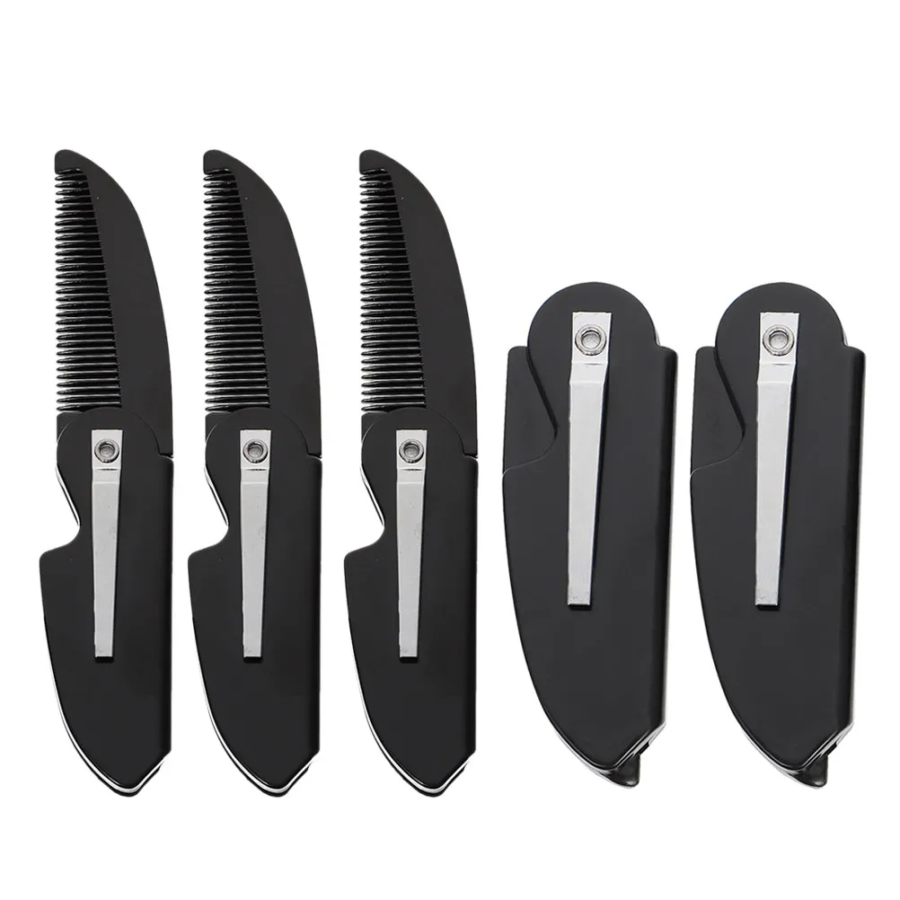 5Pcs Folding Beard Comb Compact Portable Small Pocket Mustache Grooming Tool Foldable Hair Styling Comb Lightweight Male Beard