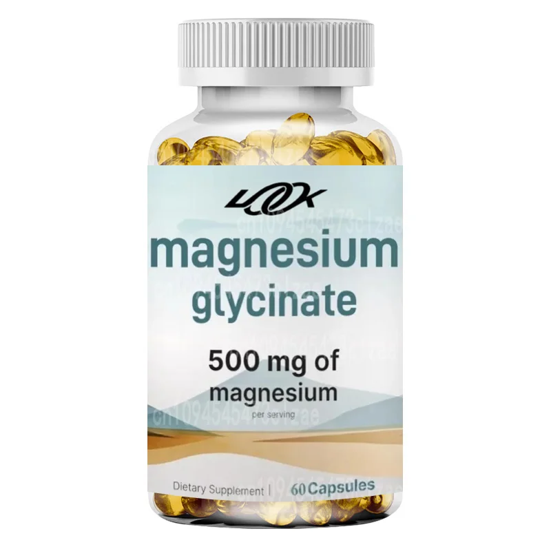 Magnesium Glycine 500mg/portion -100% Chelate, High Absorption | Healthy Muscle and Bone Support 60 Vegetarian Capsules