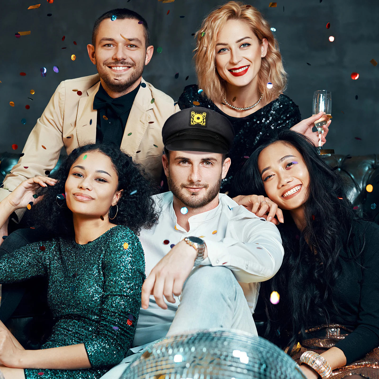 قبعة الكابتن السوداء قبعة الشمس لركوب القوارب بحار تأثيري زي الحفلات الرياضة في الهواء الطلق السفر الجري التبعي #5