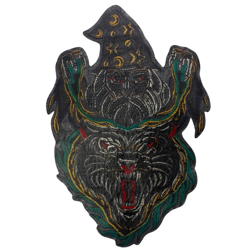 Wizard and  Wolf  Clothes Patches Embroidered Diy s iron on patches for backpacks jacket patch