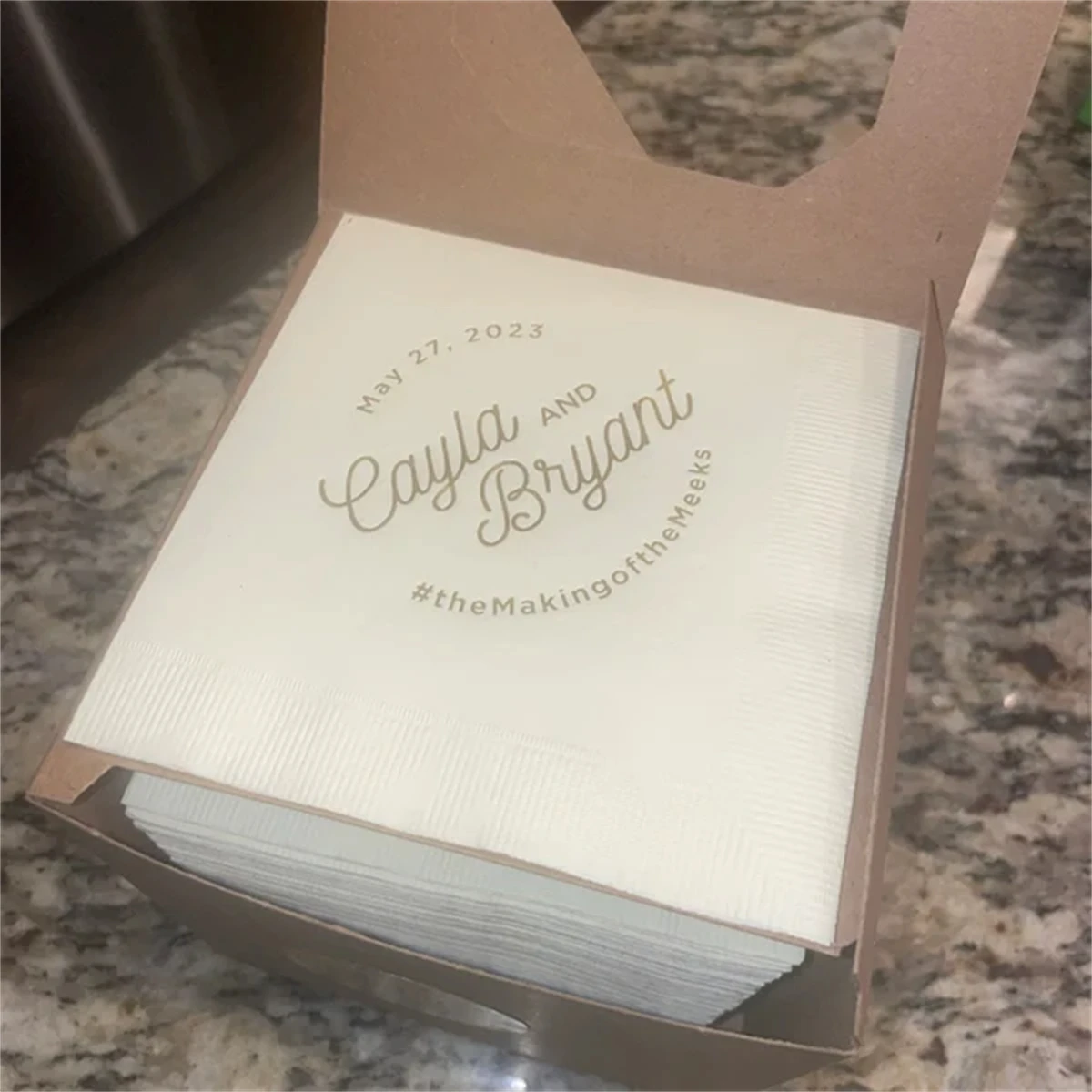 Modern Script Names - Personalized Party Napkins - Cocktail Napkin, Foil Stamped Napkin, Party Decoration, Bridal Shower, 50Pcs