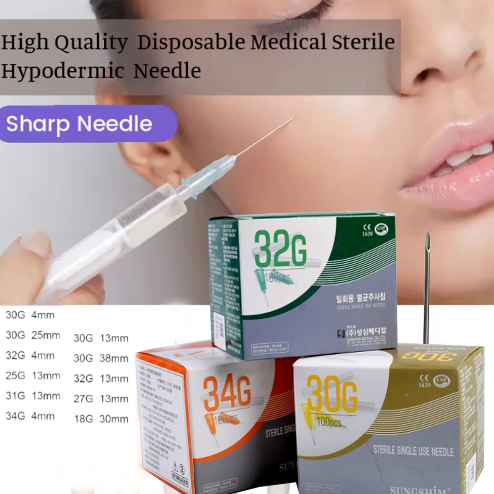 Painless Small 34g 4mm 6mm 13mm  Sharp Tip Needle Disposable Packaged for teeth Sterile Needle Eyelid Tool Parts