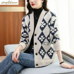 2023 Spring and Autumn New Coat Women's Loose and Non Pilling Temperament Reducing Age Unique Sweater Coat