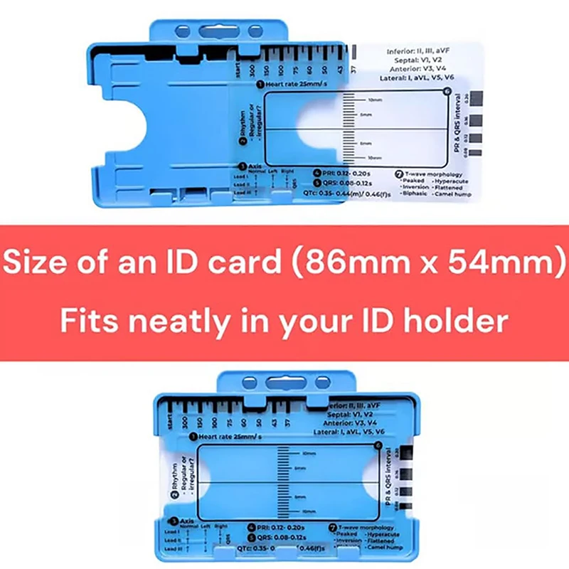 ECG 7 Step Ruler ECG Ruler Plastic Ruler Measuring Tool For ECG/EKG Interpretation Easy-to-Carry, With Protect Sheath