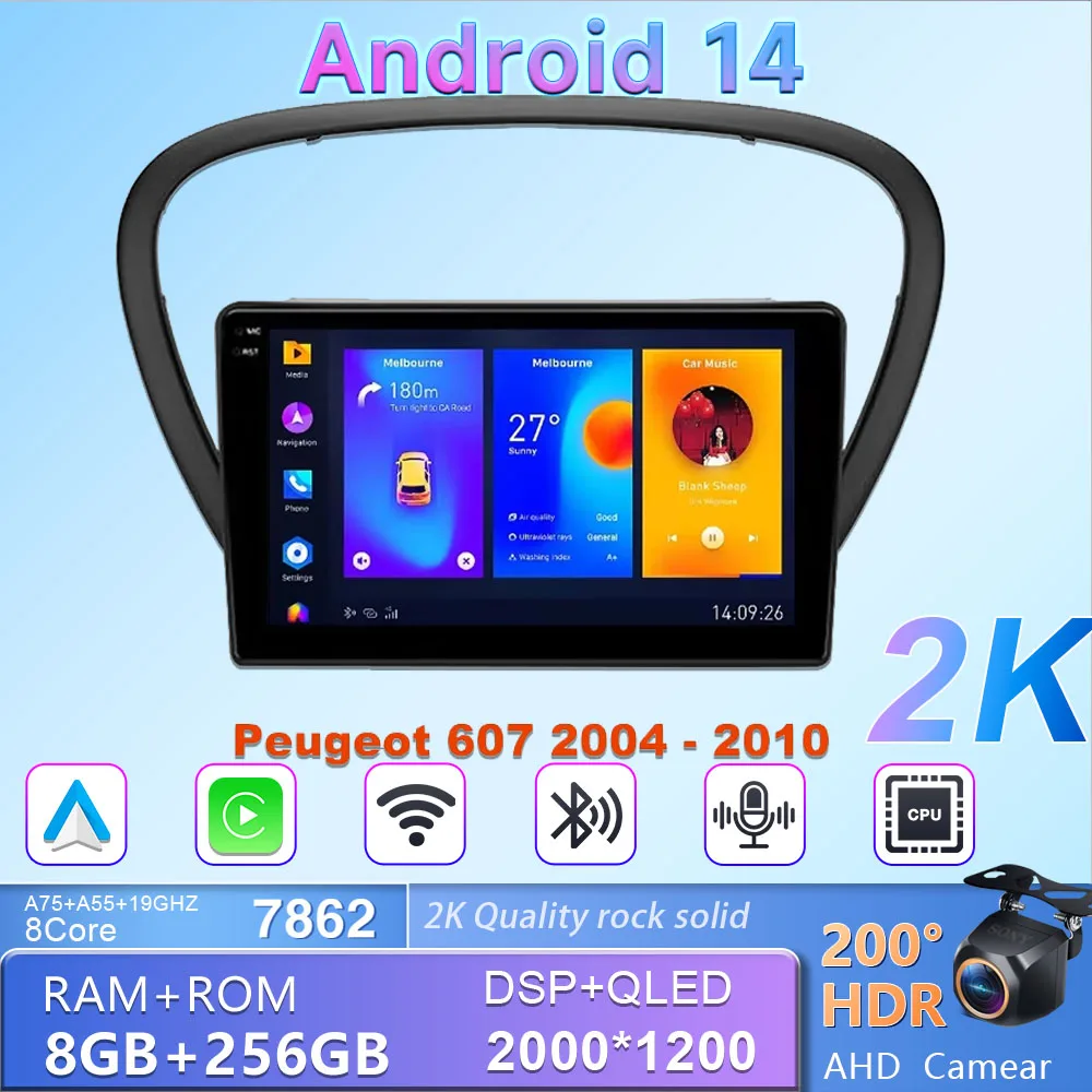 Android For Peugeot 607 2004 - 2010 Auto Carplay Radio Stereo Multimedia Player Car Intelligent Systems Screen Pantalla Audio CD