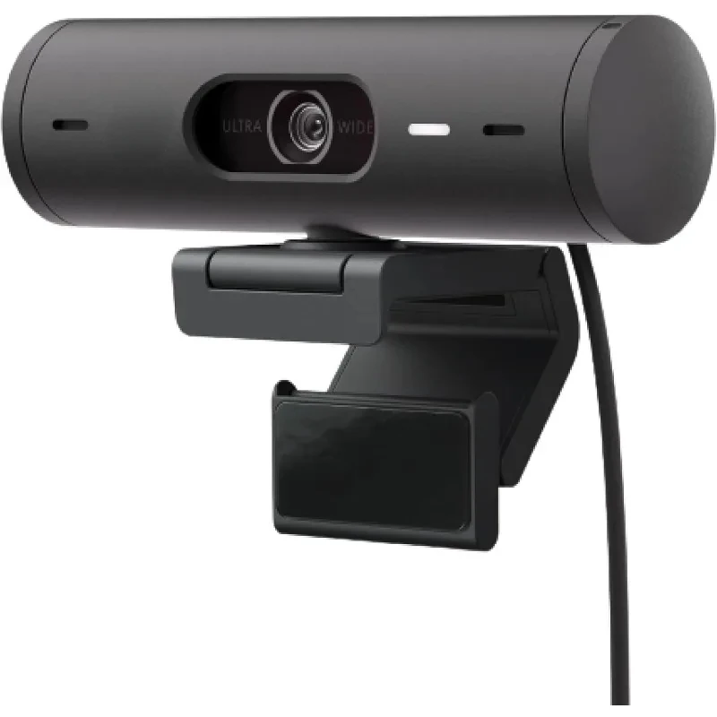 Brio-501 Webcam Full HD com Correção Automática de Luz, Modo Show, Redução Dupla de Ruído, Microfones, Cobertura de Privacidade