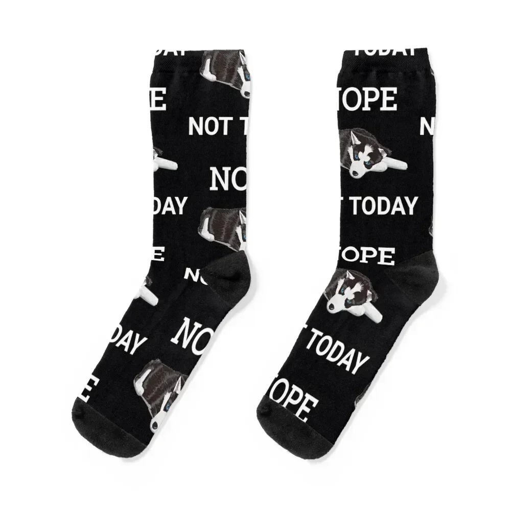 Cute Nope Not Today Husky Puppy Dog Socks FASHION New year's Socks Man Women's