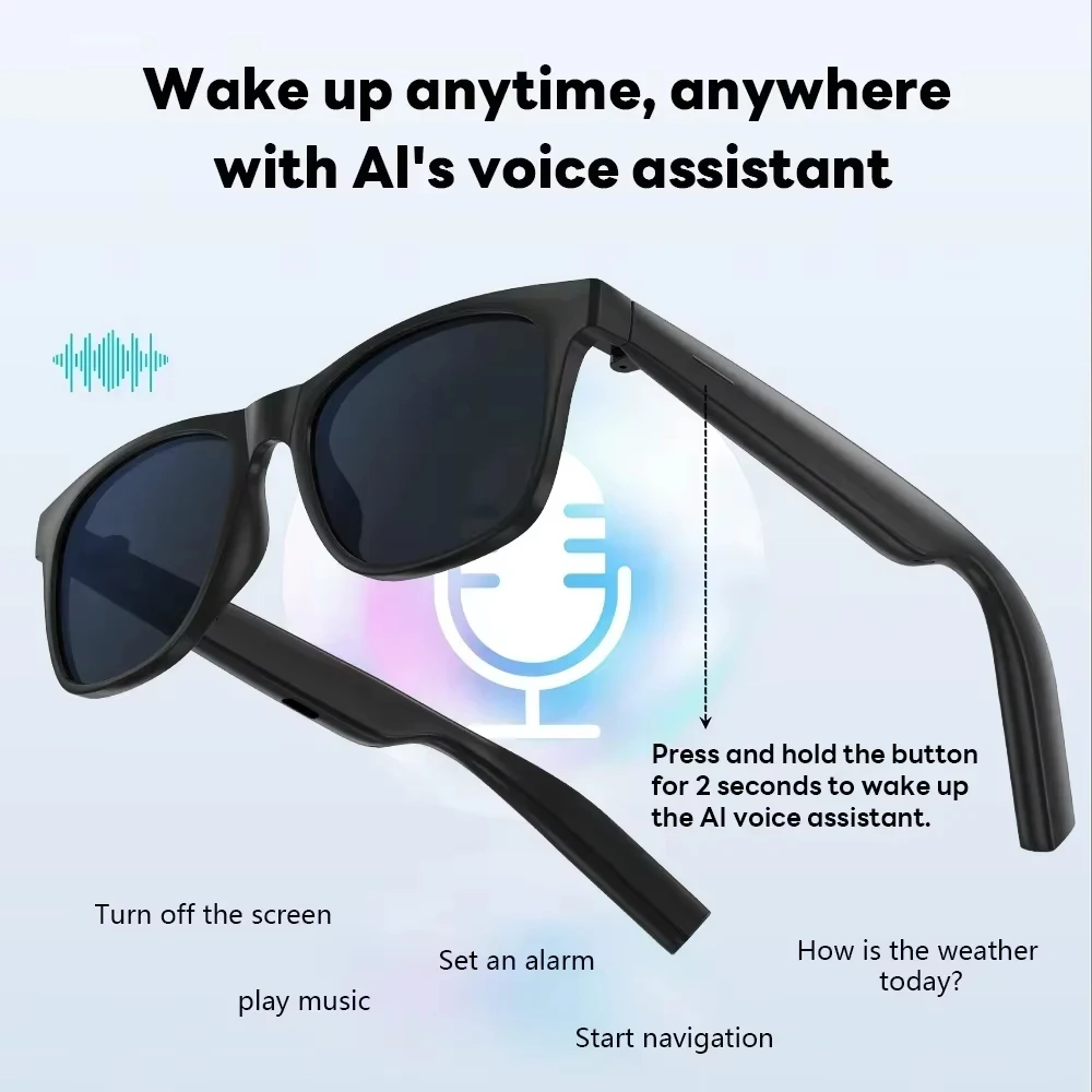 Lenovo 8K Camera 2400MP Smart AI Sunglasses Music Player Bluetooth Call Translate Voice Assistant Photochromic Outdoor Glasses