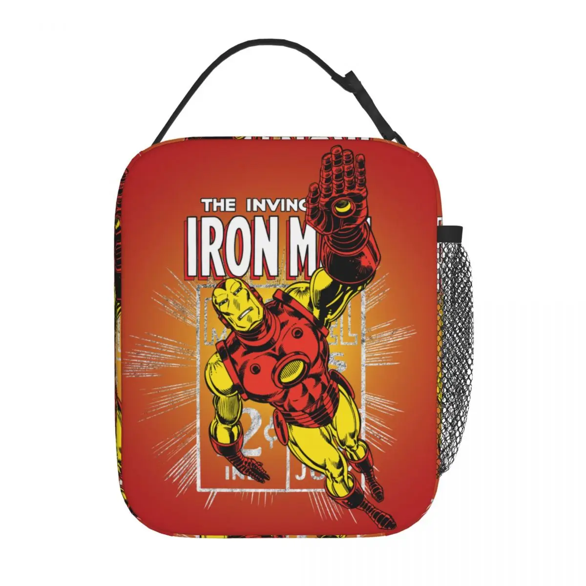 Bolsa de almuerzo con aislamiento de cómic de Iron Man, bolsa enfriadora Fiambrera portátil, contenedor de comida, bolsa de trabajo al aire libre