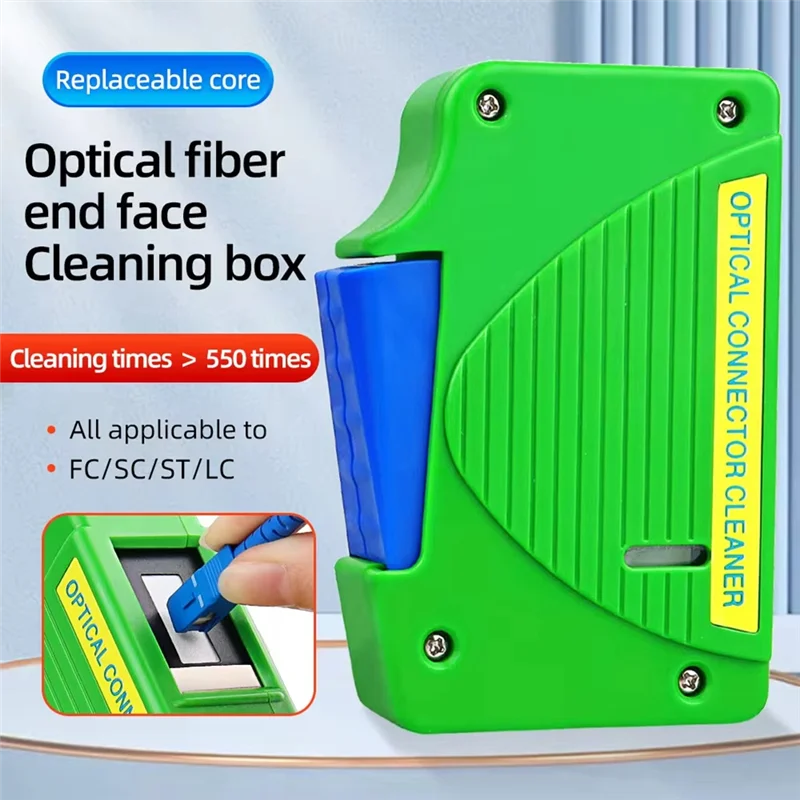 ELEC-Fiber Optic Cleaner Cassette+Cleaning Core Fiber End Face Cleaning Box Pigtail Cleaner For SC/FC/ST/LC Cleaner Tool