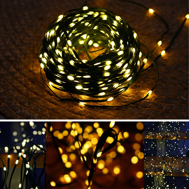 5M 10M 20M ไฟ LED String Christmas Tree Fairy ไฟ USB แบตเตอรี่รีโมท Garland ทองแดงลวด LED โคมไฟสําหรับงานแต่งงาน party Decor