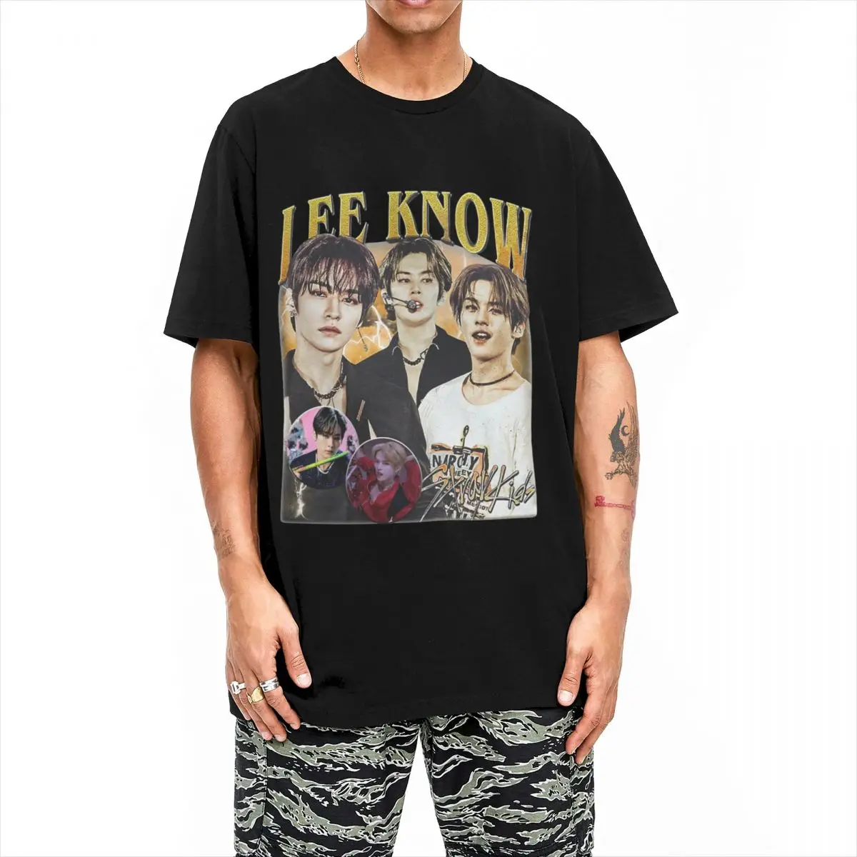 Men\'s Retro Lee Know 90s Bootleg Outfit T Shirts Cotton Top Tees Summer Streetwear Short Sleeve T-Shirt O Neck Hippie Tee Shirt