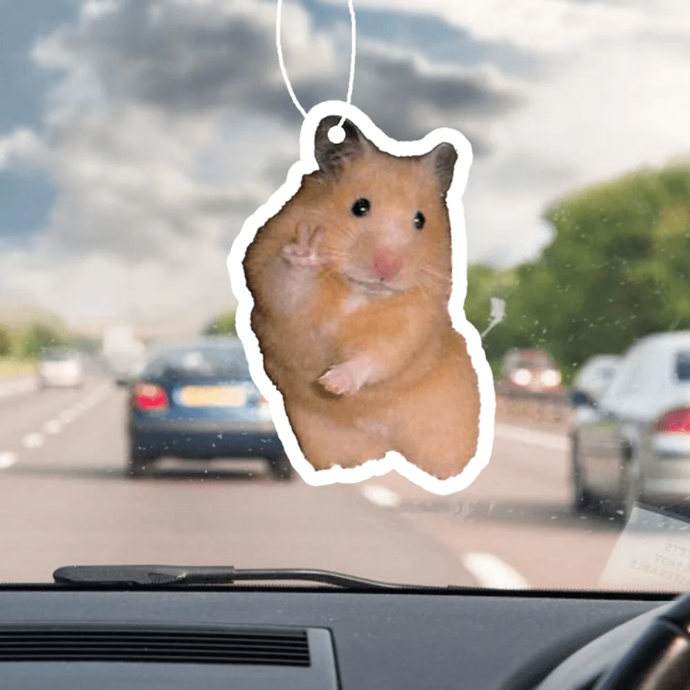 Niedlicher Zauberschild-Auto-Duftaufhänger für Hamster – Gestendesign für Haustiere, hängende Spiegelentlüftung, anhaltender Duft