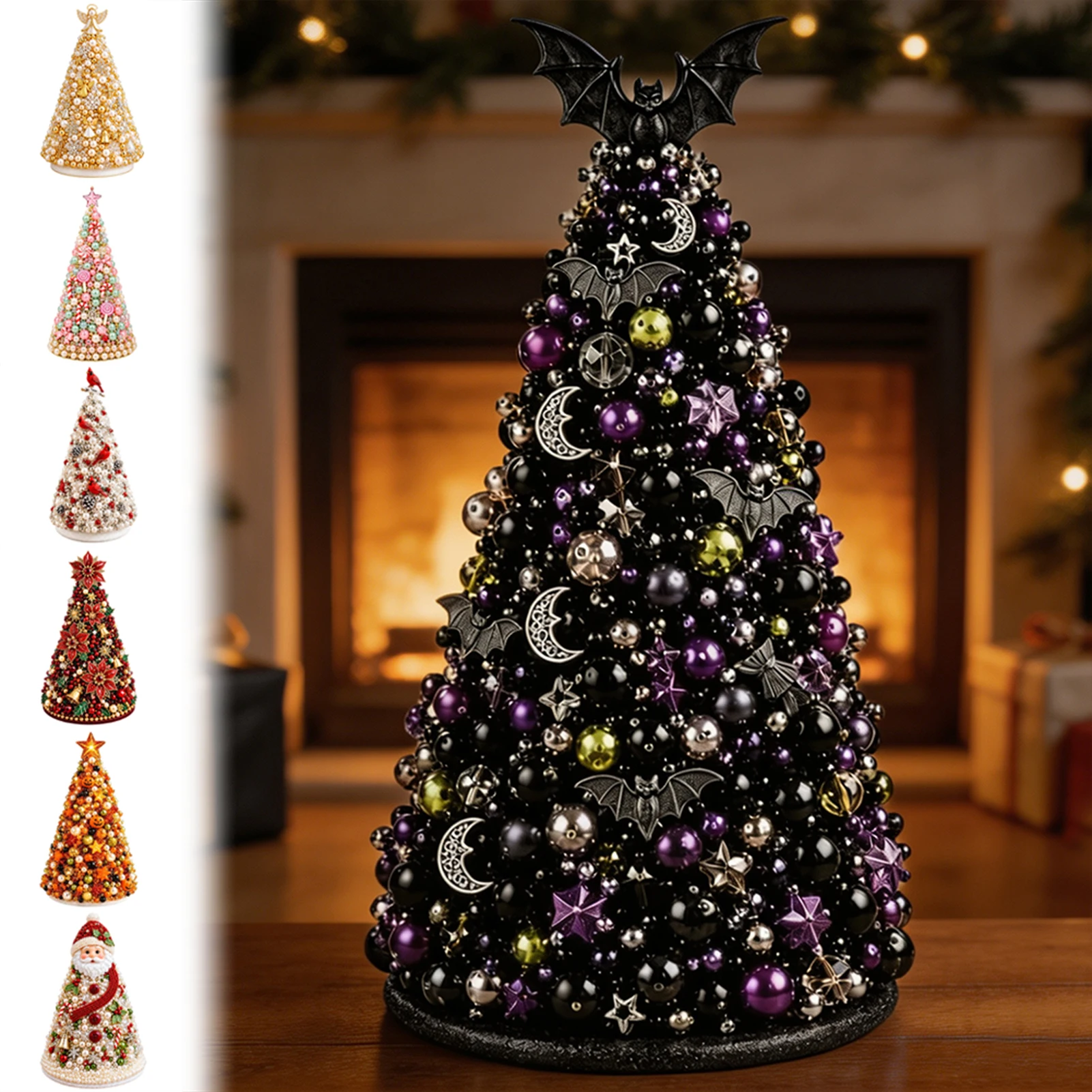 Handmade DIY Beaded Halloween Tree Christmas Tree Kit Christmas Beaded Crafts for Kids Adults Holiday Decorations Party Supplies