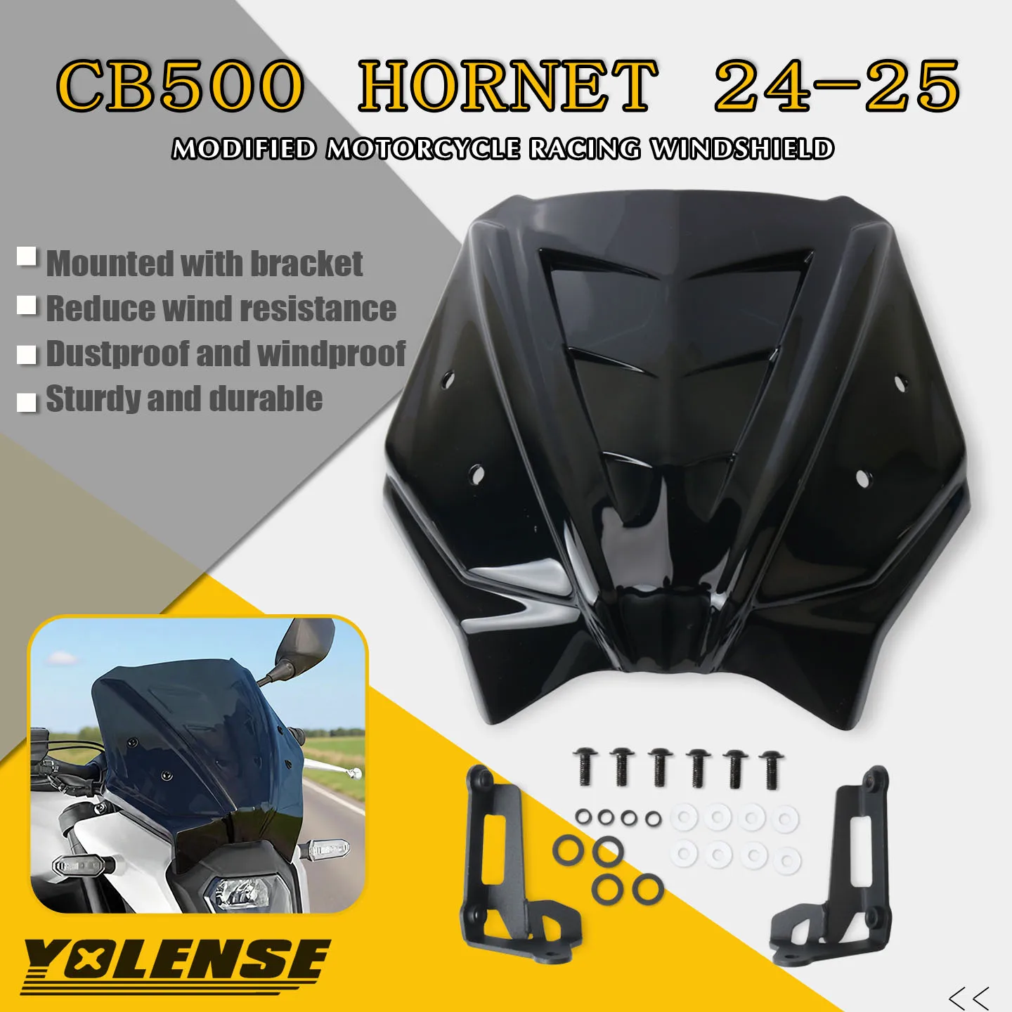 

Подходит для HONDA CB500 Hornet CB 500 2024 2025, аксессуары для мотоциклов, экран, обтекатель лобового стекла, ветровое стекло