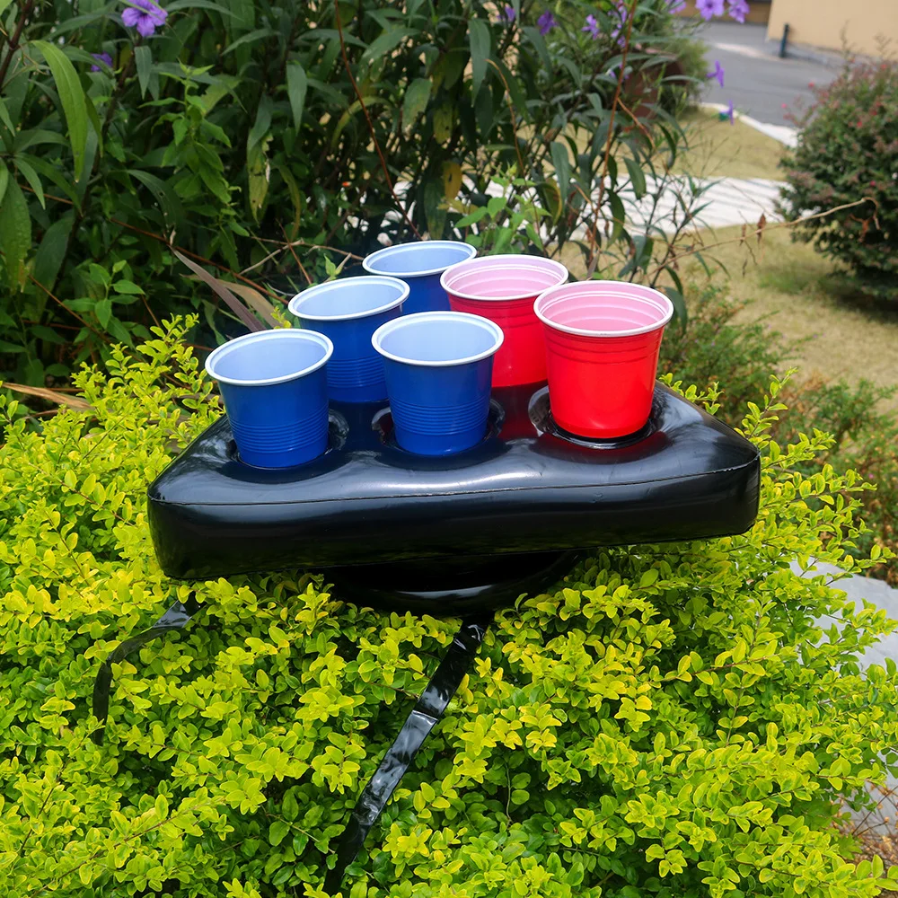 

Надувная игра-бросалка из ПВХ для пинг-понга: веселая интерактивная игра с треугольными шляпками для бассейна, пляжа и вечеринок, набор для игры с бросанием чашек