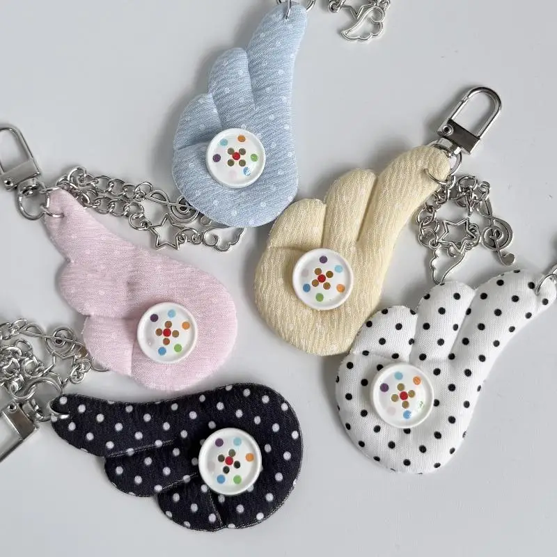 Cloud Pattern Fabric Keychain with Star Music Note Pendants Multi Colors Fashion Key Accessory for Kids School Use