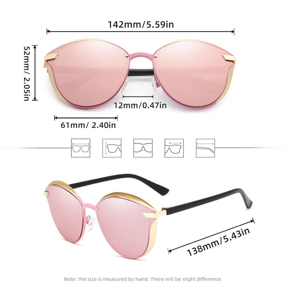 نظارات شمسية عصرية من سبيكة WIMN على شكل عيون القطة مستقطبة للحماية من الأشعة فوق البنفسجية 400 للسيدات نظارات عصرية للسفر