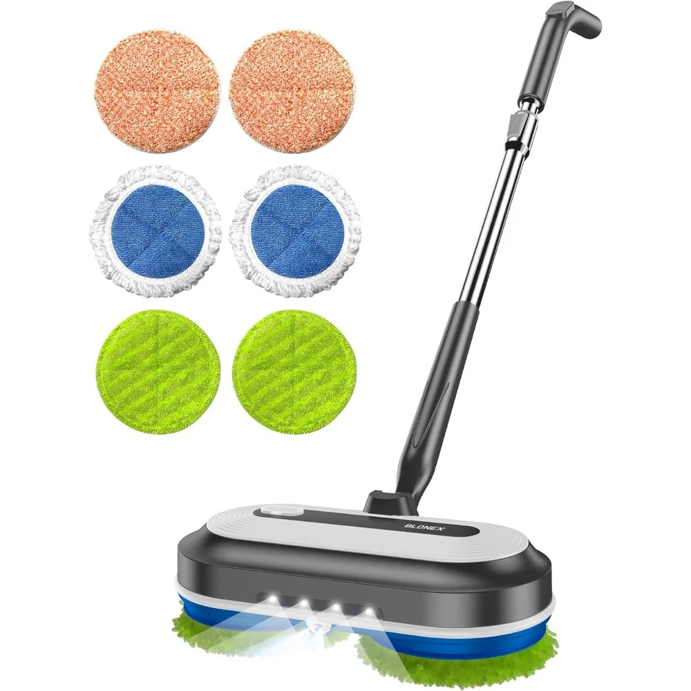 

Cordless Electric Spin Mop with LED Headlights, Water Sprayer, Long Battery Life, Large Tank for All Floors