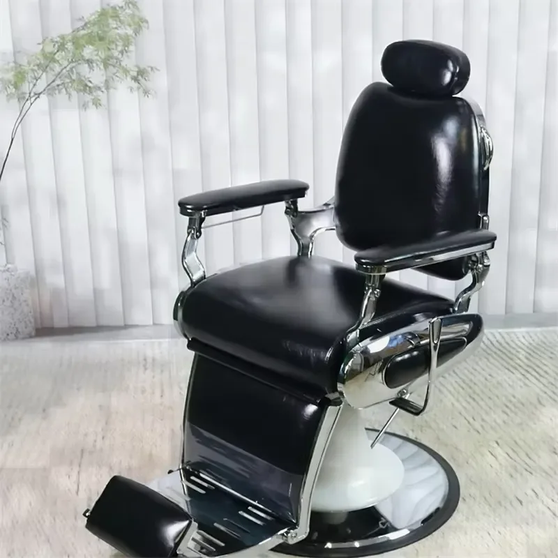 Equipment 360 Degree Swivel Barber Chair Hydraulic Pump Men Rotation Antique Black Barber Chair