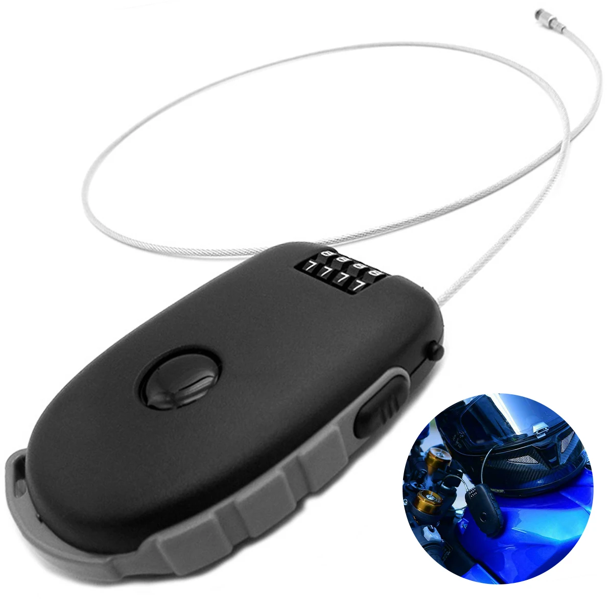 

1 шт. Замок для мотоциклетного шлема, 4-значный, с возможностью сброса, миниатюрный, для мотоцикла, тросовый замок, противоугонный, портативный, для велосипеда, для путешествий