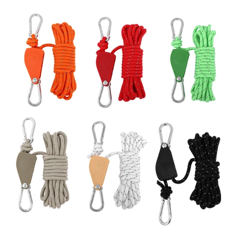 Adjusted Lanyards Hangings Tent Grow Plant Pulleys Rope Clip Ratchets Hanger Metal Liftings Pulleys Hook Campings