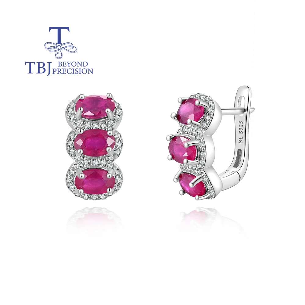 Light Luxury Precious Natural filled Ruby earrings 925 Silver Elegant noble women Anniversary & Engagement & banquet gifts