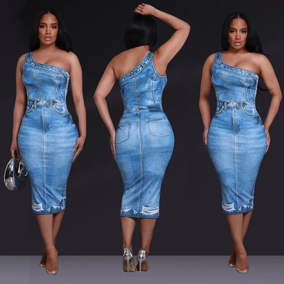 

Fashion 3D Print Long Dresses Summer Vacation Dress Women Sexy Oblique Shoulder Bodycom Party Clubwear Streetwear Vestidos