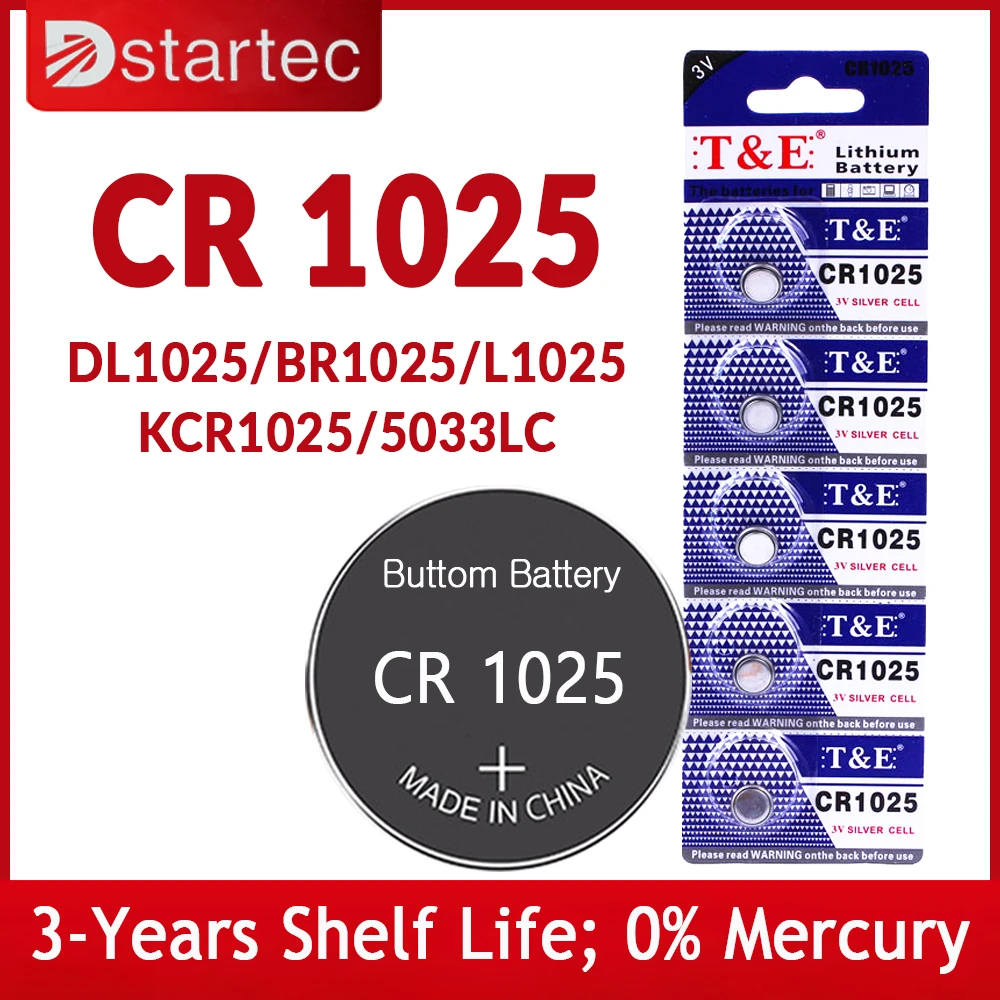 5PCS-25PCS 3V CR1025 Lithium Button Battery KL1025 BR1025 LM1025 DL1025 CR 1025 5033LC Coin Cell Watch Batteries for Toys Remote